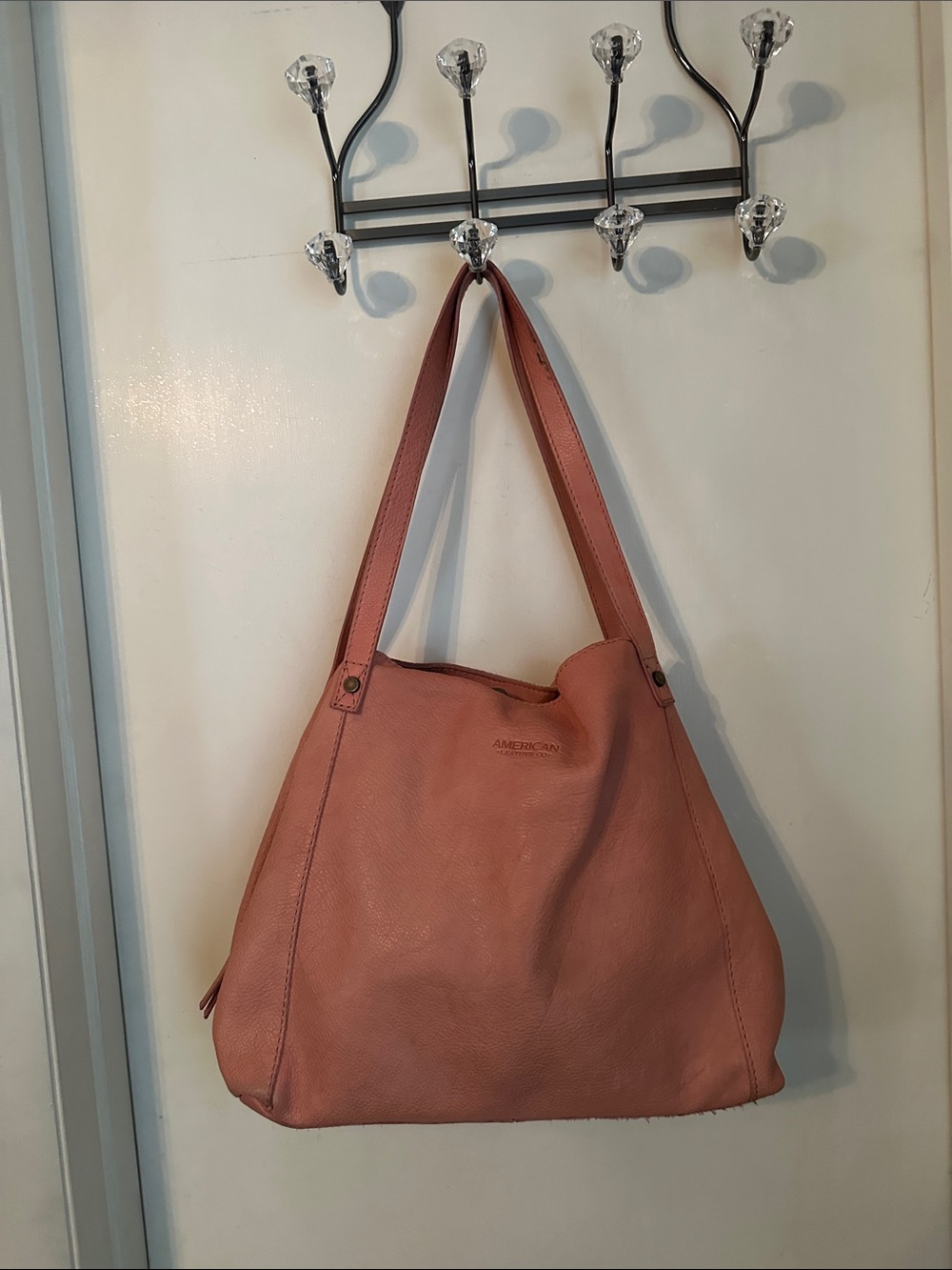 American Leather Co. Leather Coral Pink Shoulder Bag